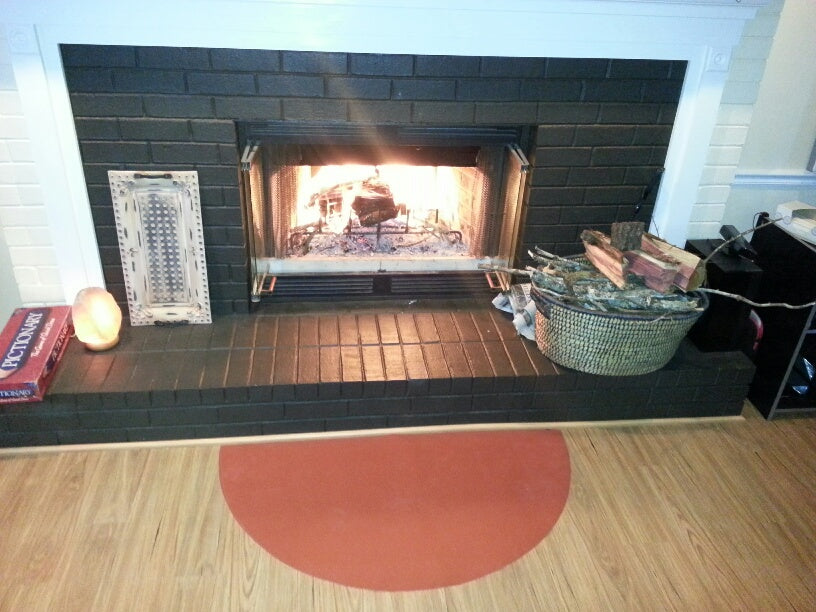 PyroProtecto-Fire Place Fabric-fireproof-protects carpet or any flooring, 24" x 48" Half Circle